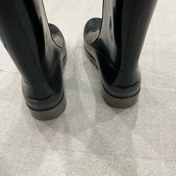 [37/7]See By Chloe white Lace Up Black Rain Boots - Picture 7 of 9